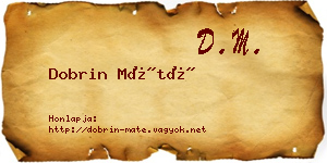 Dobrin Máté névjegykártya