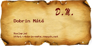 Dobrin Máté névjegykártya