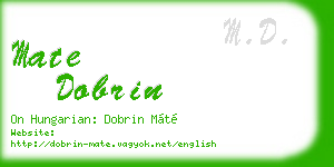 mate dobrin business card